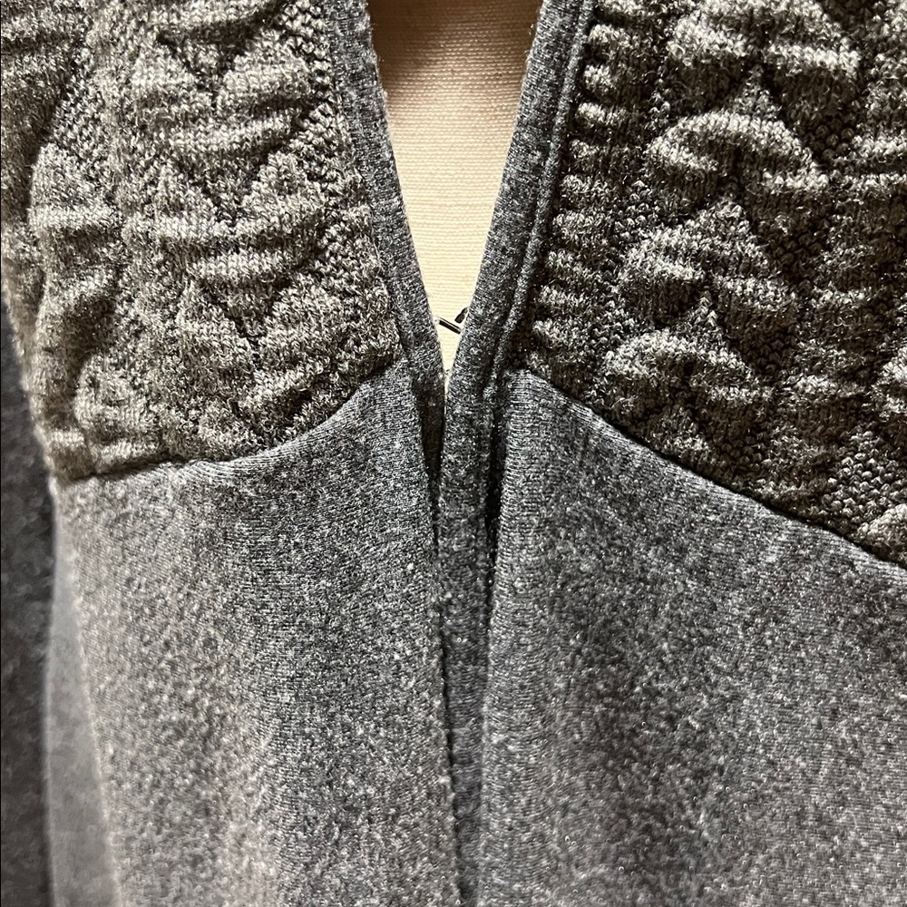 Medium Gray Long Sweater Jacket With Attached Gra… - image 5